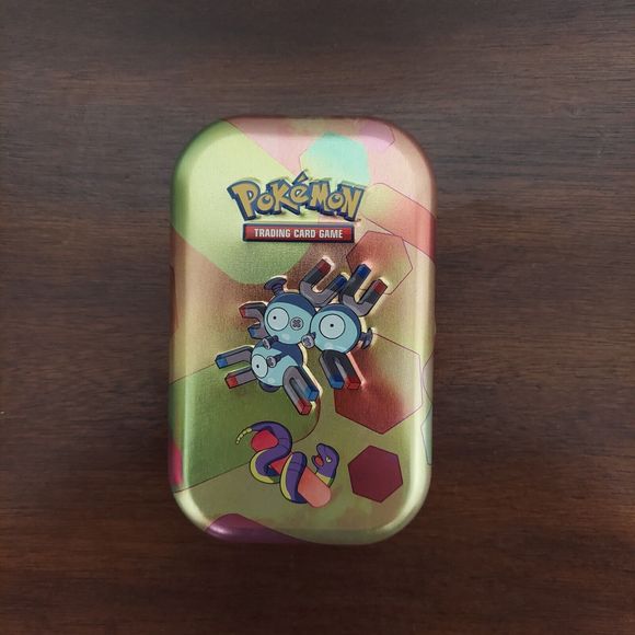Empty Pokémon 151 Tin Magneton & Ekans Coin & Card - Picture 1 of 2